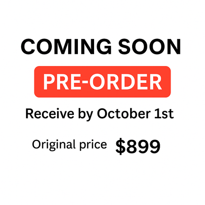 Roamer Handheld Photo Booth pre-order announcement with red button on white background – portable event selfie booth.